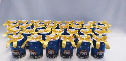 Lata Natal - Papelão com Tampa e Fundo Plástico