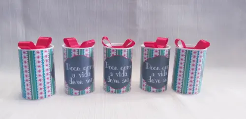 Lata Natal - Papelão com Tampa e Fundo Plástico