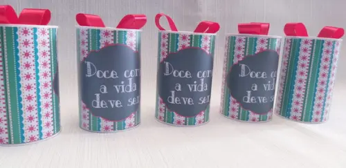 Lata Natal - Papelão com Tampa e Fundo Plástico