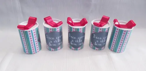 Lata Natal - Papelão com Tampa e Fundo Plástico