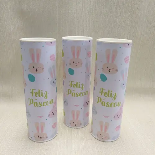 Lata Páscoa - Papelão com Tampa e Fundo Plástico