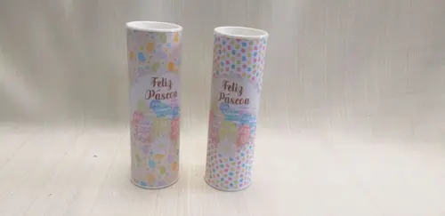 Lata Páscoa - Papelão com Tampa e Fundo Plástico