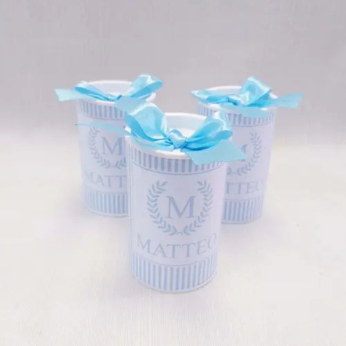 Lembrancinha Maternidade Azul Claro - Tubolata 9,5x6cm