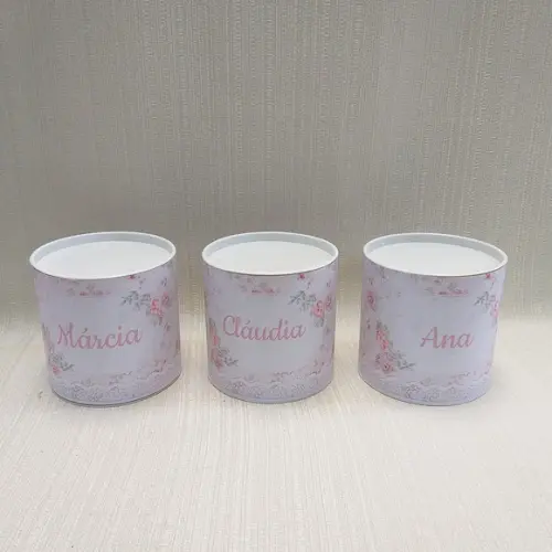 Lembrancinha Maternidade Floral - Lata 10x10