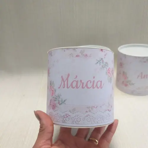 Lembrancinha Maternidade Floral - Lata 10x10