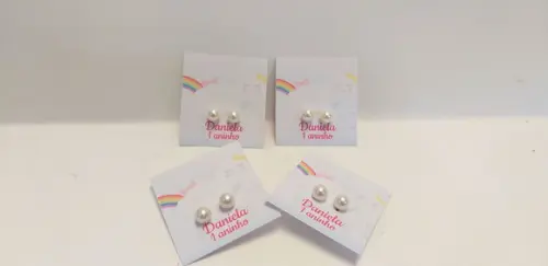 Tag com Brinco Pérola Chuva de Amor