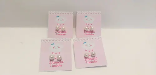 Tag com Brinco Pérola Chuva de Amor