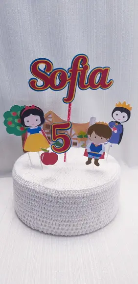 Topo Bolo Branca de Neve