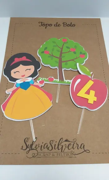 Topo Bolo Branca de Neve