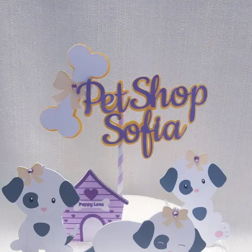 Topo Bolo Cachorrinhos