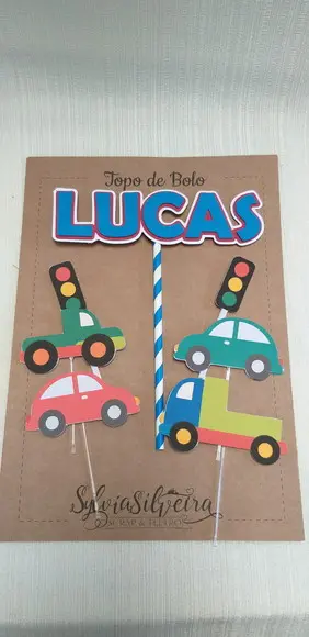 Topo Bolo Carrinhos