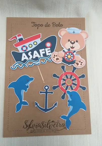 Topo Bolo Ursinho Marinheiro