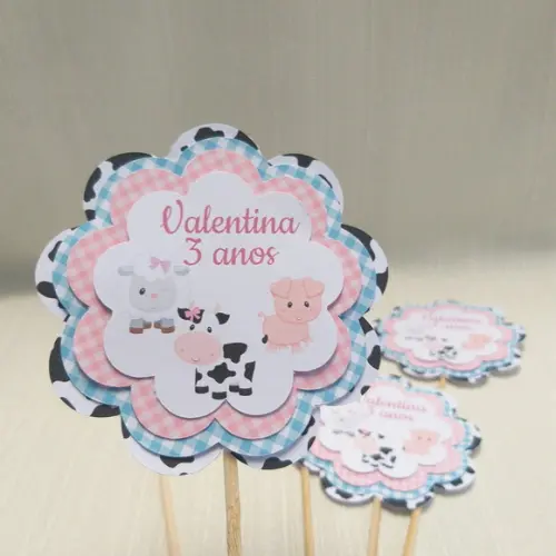 Topper Centro de Mesa Fazendinha