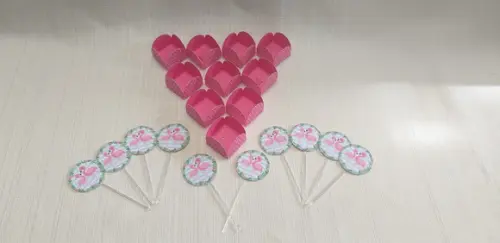 Topper com Forminhas Flamingo