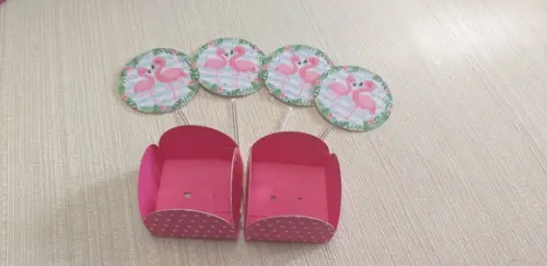 Topper com Forminhas Flamingo