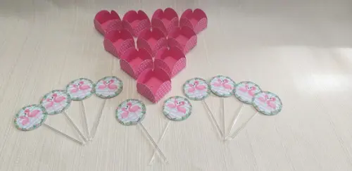 Topper com Forminhas Flamingo
