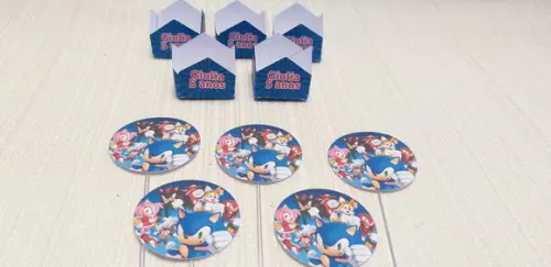 Topper com Forminhas Sonic