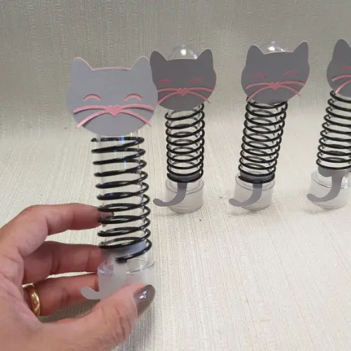 Tubete Gatinho Cinza com Rosa