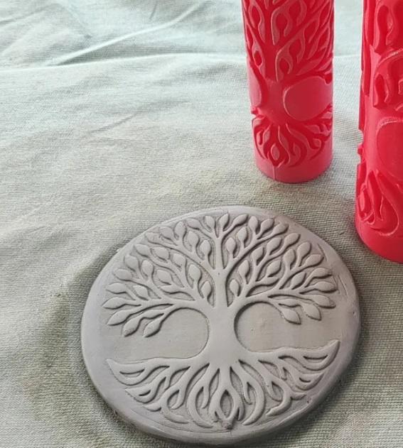 Rolo para fazer Textura em Argila ou Biscuit Árvore Da Vida
