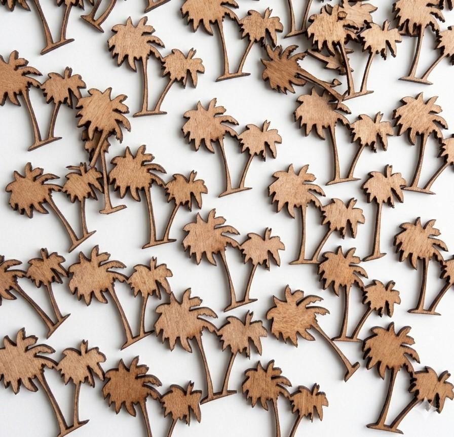 Aplique Coqueiro Mdf Artesanato 3,5cm- Pacote com 100 peças