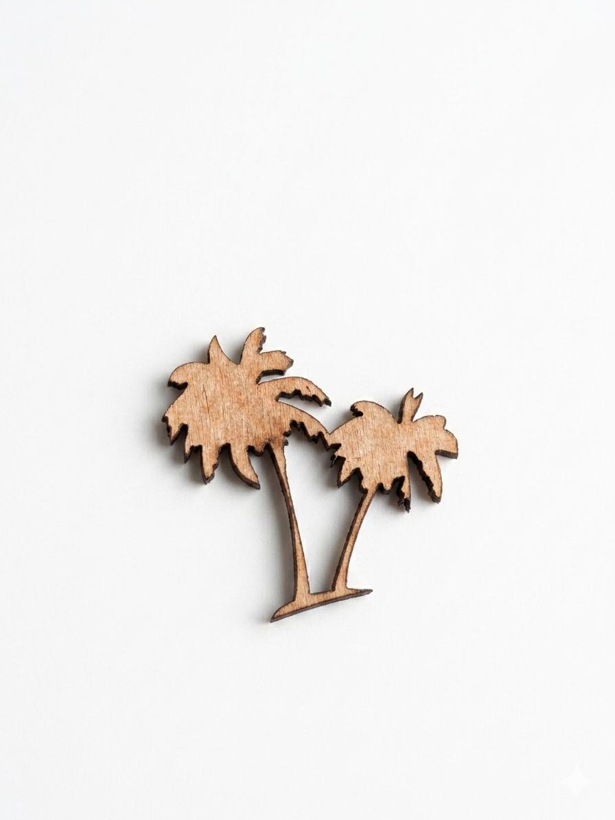 Aplique Coqueiro Mdf Artesanato 3,5cm- Pacote com 100 peças