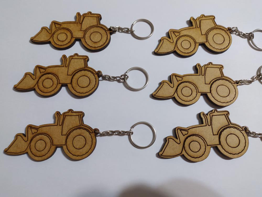 Chaveiro Mdf Trator Fazendinha -  Pacote com 10 peças