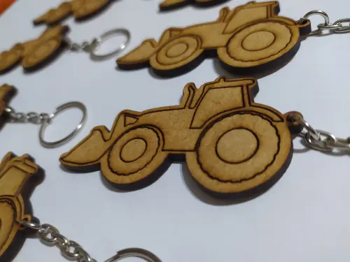 Chaveiro Mdf Trator Fazendinha -  Pacote com 10 peças