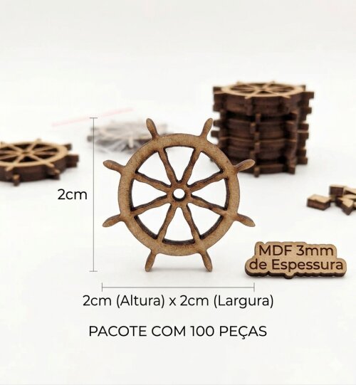 Aplique ancora MDF 2cm Pacote com 100 peças