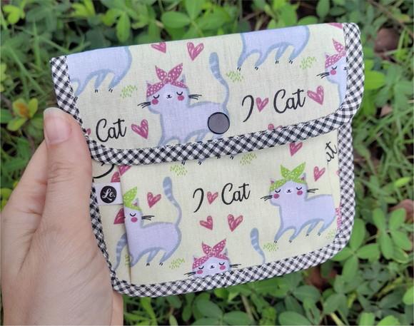 Carteira Envelope em Tecido Gatinhos