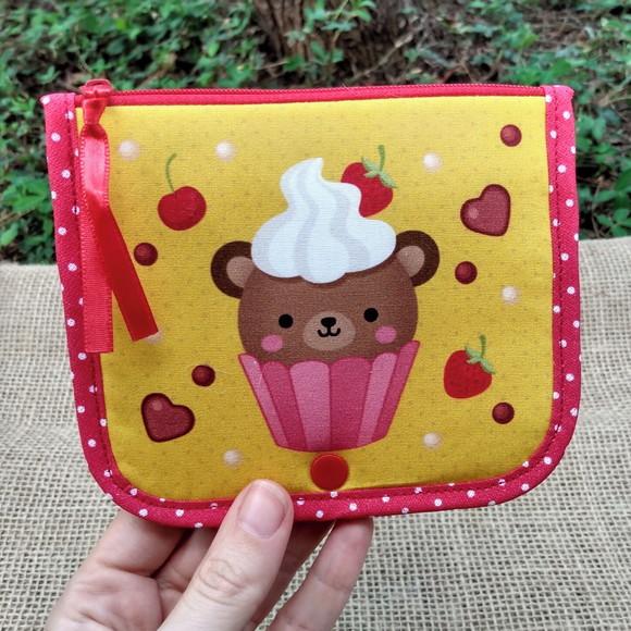 Porta Moedas Duplo Ursinho Cupcake