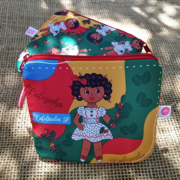 Porta Moedas em Tecido Estampa Cafezinha