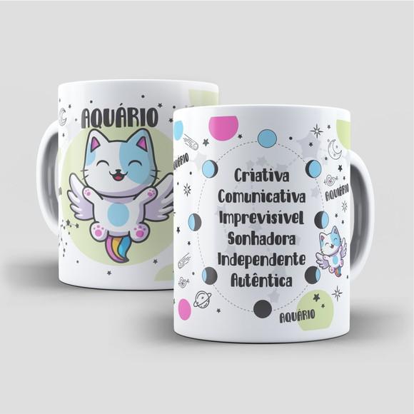 Caneca Gatos e Signos - Aquário