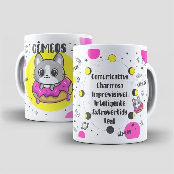 Caneca Gatos e Signos - Gêmeos