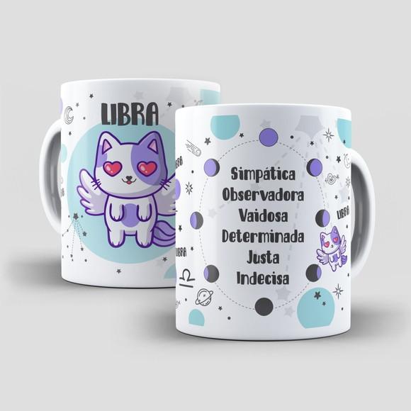 Caneca Gatos e Signos - Libra