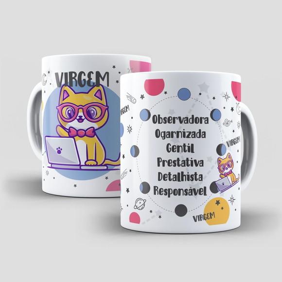 Caneca Gatos e Signos - Virgem