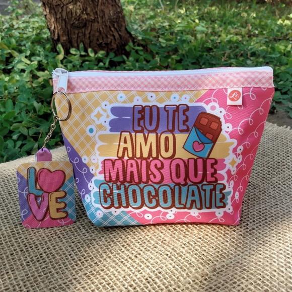 Necessaire em Tecido Estampa Namorados