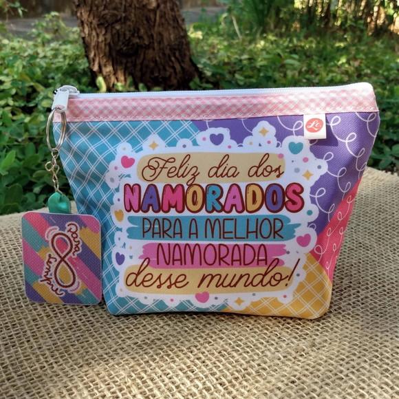 Necessaire em Tecido Estampa Namorados