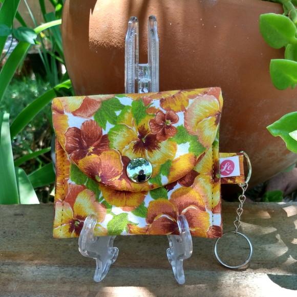 Mini Porta Moedas Flores
