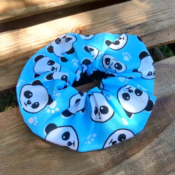 Scrunchie / Xuxinha / Acessório de Cabelo Estampa Panda