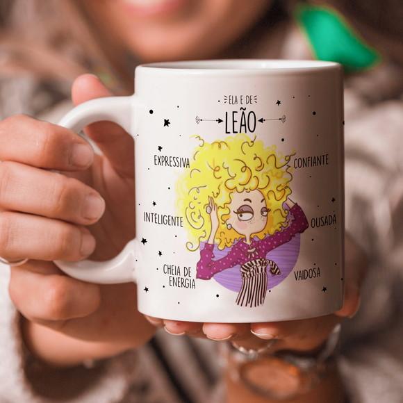 Caneca - Signos - Ela é de Leão