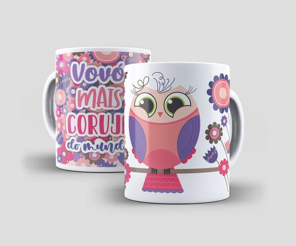 Caneca - Dia dos Avós - Vovó Mais Coruja do Mundo! - Rosa