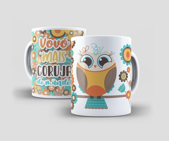 Caneca - Dia dos Avós - Vovó Mais Coruja do Mundo! - Laranja