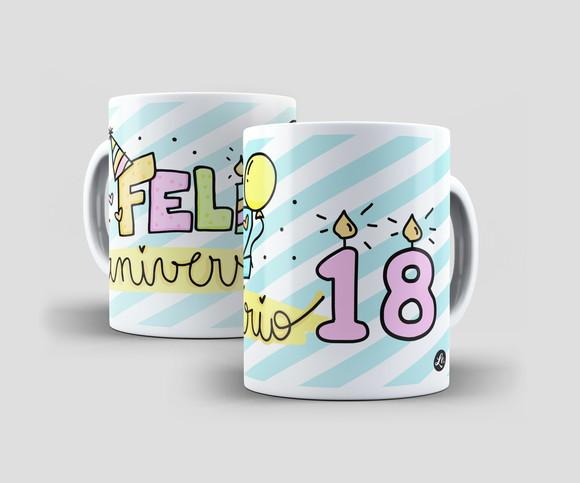 Caneca - Feliz Aniversário (com Idade)