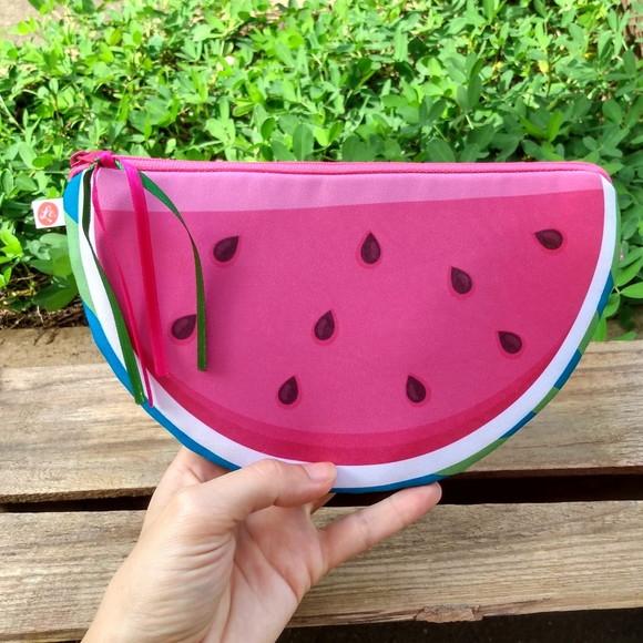 Necessaire Melancia em Tecido Rosa