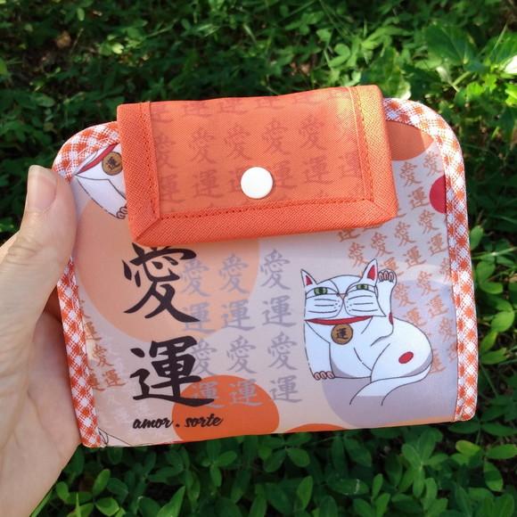 Carteira - Maneki Neko - Laranja