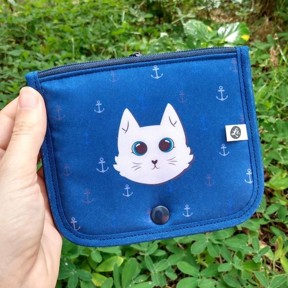 Porta Moedas | Carteirinha Gato - Marinho