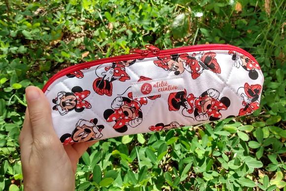 Estojo em Tecido com Estampa da Minnie