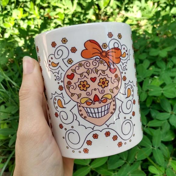 Caneca Caveirinha Laranja