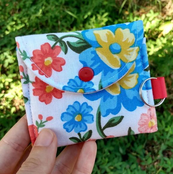 Mini Porta Moedas Flores