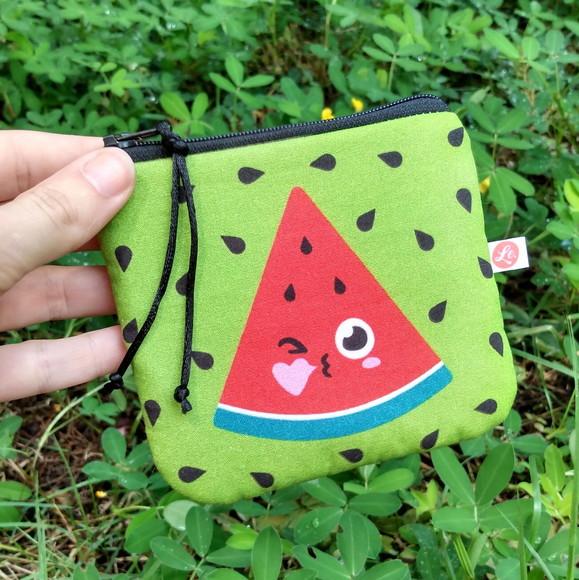 Porta Moedas em Tecido - Melancia (meia Tigela)